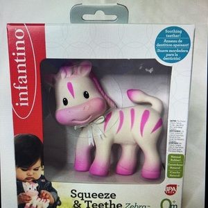Infantino Squeeze & Teethe Zebra Pink.!